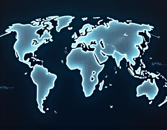 A world map with connected data points, symbolizing global expansion strategy.
