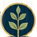 A leaf inside a circle, representing sustainability.